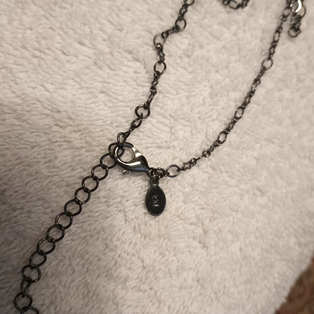 Howlite Rhinestone Cross Necklace. - Picture 3 of 3